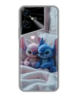 Чехол для TECNO POVA Neo 3 с картинкой «Плюшевые Стич Ангел»