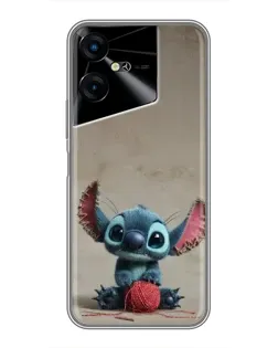 Чехол для TECNO POVA Neo 3 с картинкой «Стич на коричневом фоне»