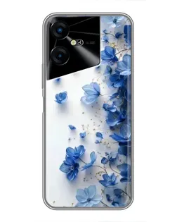 Чехол для TECNO POVA Neo 3 с картинкой «Голубой цветочный каскад»