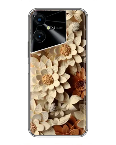 Чехол для TECNO POVA Neo 3 с картинкой «Бежевый флористический декор»