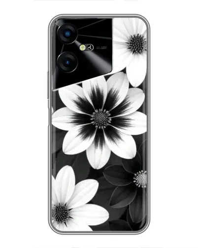 Чехол для TECNO POVA Neo 3 с картинкой «Монохромные астры»
