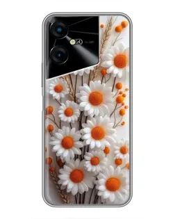 Чехол для TECNO POVA Neo 3 с картинкой «Белые сухоцветы»