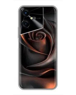 Чехол для TECNO POVA Neo 3 с картинкой «Шелковая черная роза»