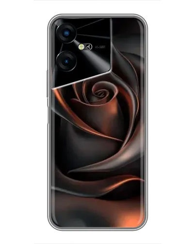 Чехол для TECNO POVA Neo 3 с картинкой «Шелковая черная роза»