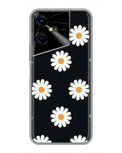 Чехол для TECNO POVA Neo 3 с картинкой «Ромашки на черном»