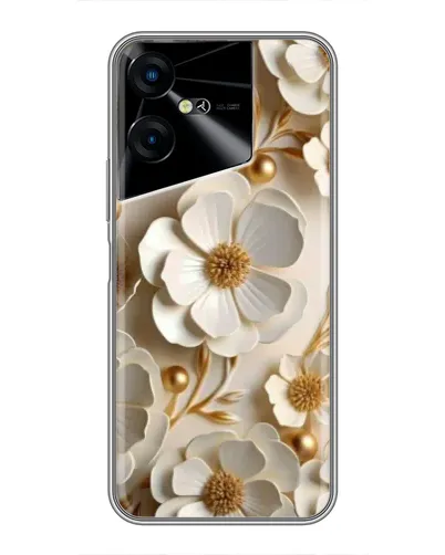 Чехол для TECNO POVA Neo 3 с картинкой «Белие бумажние  цвети»
