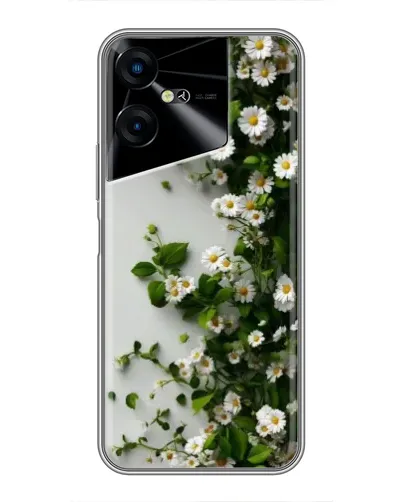 Чехол для TECNO POVA Neo 3 с картинкой «Ветка мелких белых цветов»