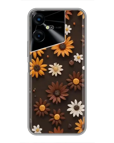 Чехол для TECNO POVA Neo 3 с картинкой «Узор из маленьких подсолнухов»