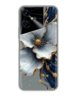 Чехол для TECNO POVA Neo 3 с картинкой «Белый цветок и золотой флюид»