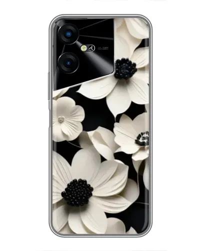Чехол для TECNO POVA Neo 3 с картинкой «Объемные белые цветы»