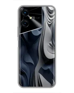Чехол для TECNO POVA Neo 3 с картинкой «Объемные синие складки» Чехол для TECNO POVA Neo 3 с картинкой «Объемные синие складки»