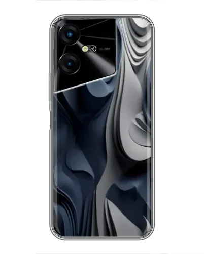 Чехол для TECNO POVA Neo 3 с картинкой «Объемные синие складки»