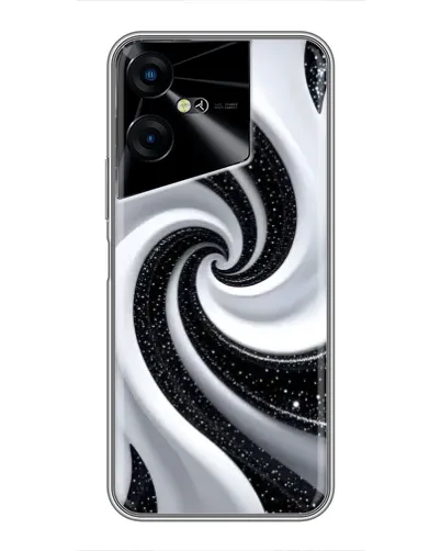 Чехол для TECNO POVA Neo 3 с картинкой «Черно-белая спираль»