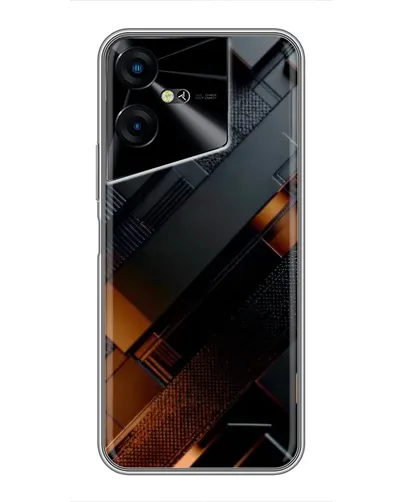 Чехол для TECNO POVA Neo 3 с картинкой «Черные геометрические блоки»