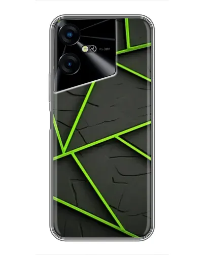 Чехол для TECNO POVA Neo 3 с картинкой «Зеленые геометрические линии»
