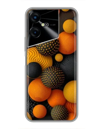 Чехол для TECNO POVA Neo 3 с картинкой «Объемные оранжевые сферы»