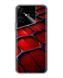 Чехол для TECNO POVA Neo 3 с картинкой «Красная глянцевая сетка»