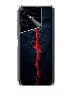Чехол для TECNO POVA Neo 3 с картинкой «Kрасная лавовая трещина»