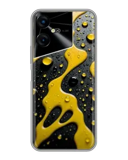 Чехол для TECNO POVA Neo 3 с картинкой «Жидкое желтое золото»