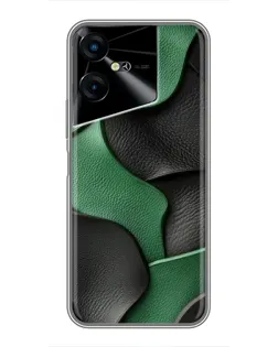 Чехол для TECNO POVA Neo 3 с картинкой «Зеленые кожаные волны»