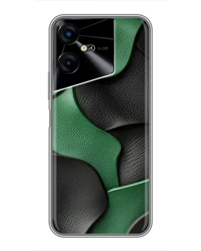 Чехол для TECNO POVA Neo 3 с картинкой «Зеленые кожаные волны»