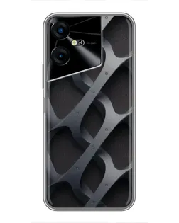Чехол для TECNO POVA Neo 3 с картинкой «Объемное серое плетение»