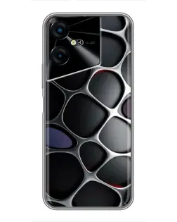 Чехол для TECNO POVA Neo 3 с картинкой «Объемная темная решетка»