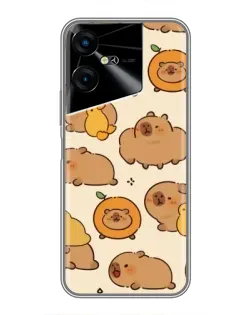 Чехол для TECNO POVA Neo 3 с картинкой «Капибары с апельсинами»
