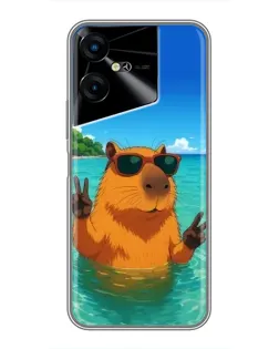 Чехол для TECNO POVA Neo 3 с картинкой «Морская капибара»