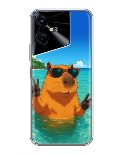 Чехол для TECNO POVA Neo 3 с картинкой «Морская капибара»