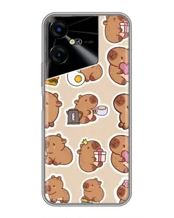 Чехол для TECNO POVA Neo 3 с картинкой «Капибары паттерн»
