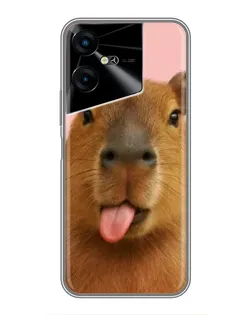 Чехол для TECNO POVA Neo 3 с картинкой «Капибара с языком»