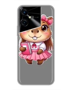 Чехол для TECNO POVA Neo 3 с картинкой «Девочка капибара»