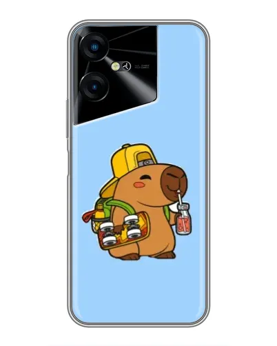 Чехол для TECNO POVA Neo 3 с картинкой «Капибара на скейте»