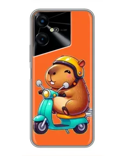 Чехол для TECNO POVA Neo 3 с картинкой «Капибара на скутере»