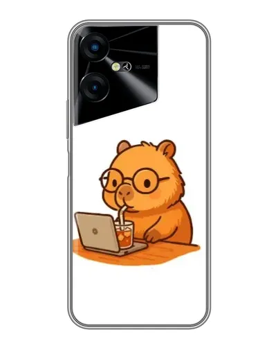 Чехол для TECNO POVA Neo 3 с картинкой «Капибара с ноутбуком»