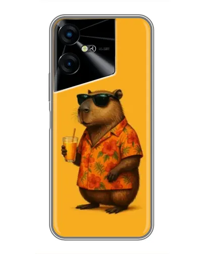 Чехол для TECNO POVA Neo 3 с картинкой «Капибара на отдыхе»