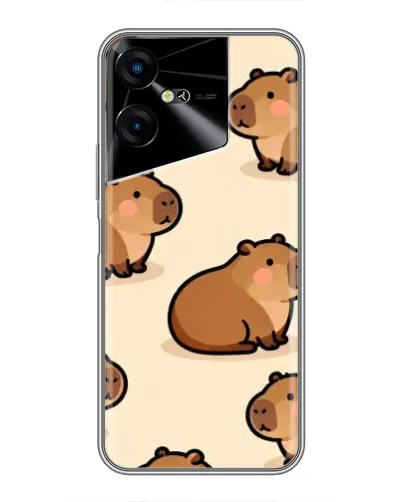 Чехол для TECNO POVA Neo 3 с картинкой «Паттерн милых капибар»