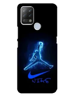 Чехол для TECNO Pova с картинкой «Jordan Neon Blue»