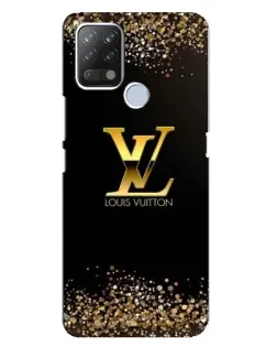 Чехол для TECNO Pova с картинкой «LV — золотые искры»