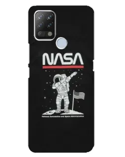 Чехол для TECNO Pova с картинкой «NASA — шагаем по Луне»