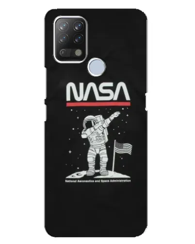 Чехол для TECNO Pova с картинкой «NASA — шагаем по Луне»