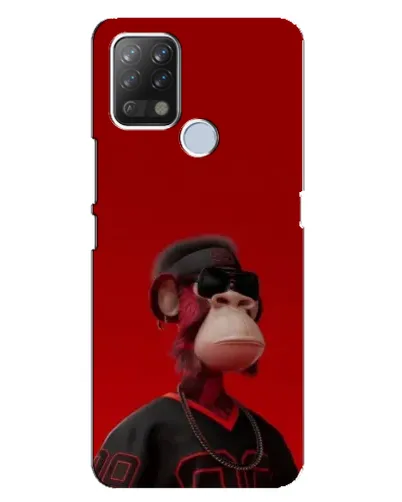 Чехол для TECNO Pova с картинкой «Bored Ape в красном»