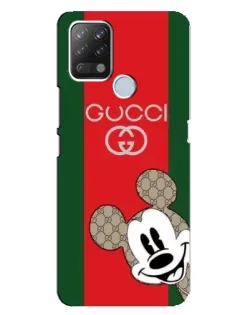 Чохол для TECNO Pova з картинкою «Gucci — смуги та Міккі»