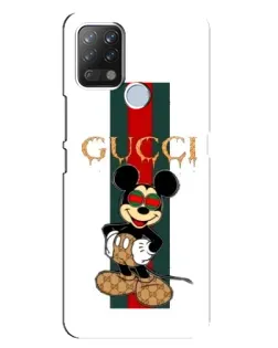 Чохол для TECNO Pova з картинкою «Міккі Маус Gucci — смуги»