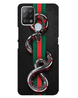Чохол для TECNO Pova з картинкою «Gucci — змія на смузі»