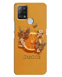 Чохол для TECNO Pova з картинкою «Gucci — золоті метелики»