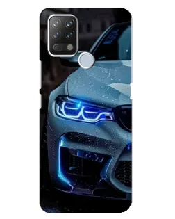 Чохол для TECNO Pova з картинкою «Погляд BMW з синіми фарами»