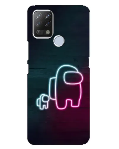 Чехол для TECNO Pova с картинкой «Among Us неон-арт»