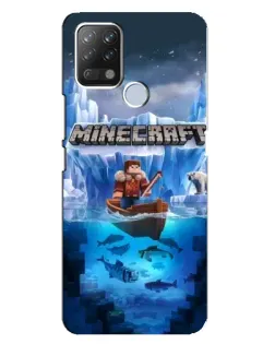 Чехол для TECNO Pova с картинкой «Minecraft ледяной мир»